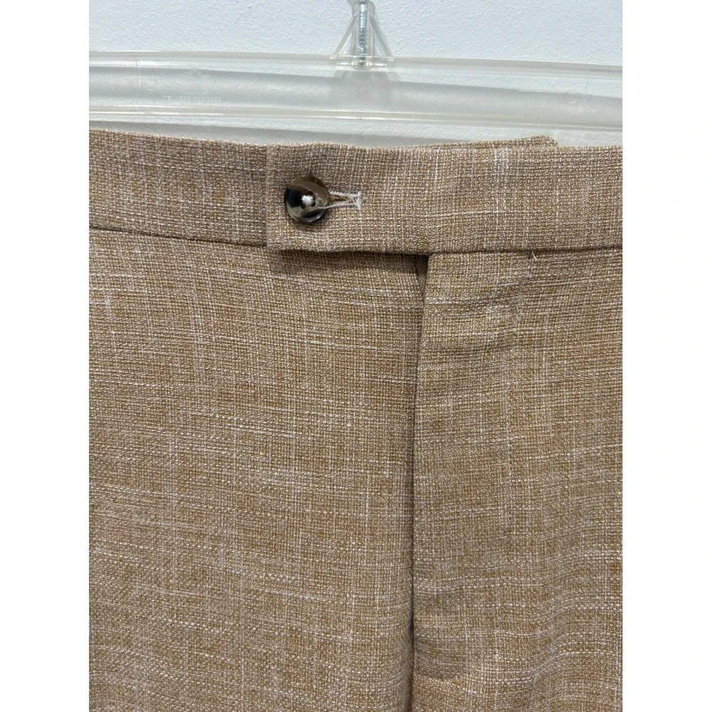 Paisley & Gray Mens‎ Tan Brown Textured Flat Front Dress Pants W48 L32 Stretch